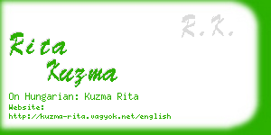rita kuzma business card